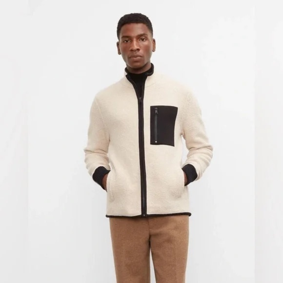 Stylish Club Monaco Bouclé Bomber Jacket - Picture 2 of 11